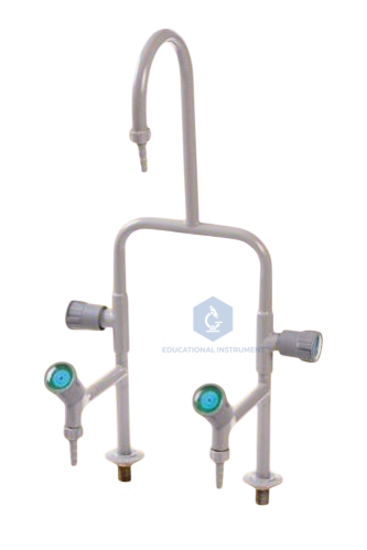 Water Tap, 3 Way with Hot & Cold Mixture Taps, Euro, for Pharma & Lab